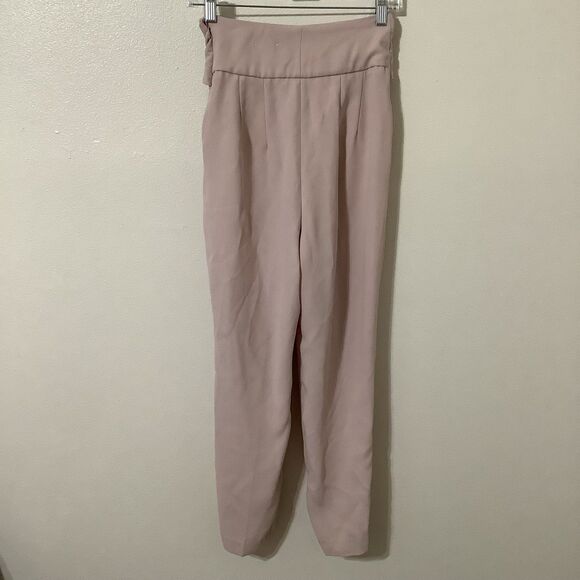 Express Baby Pink Minimalist Super High Rise Ankle Straight Leg Pants XS - Picture 6 of 11